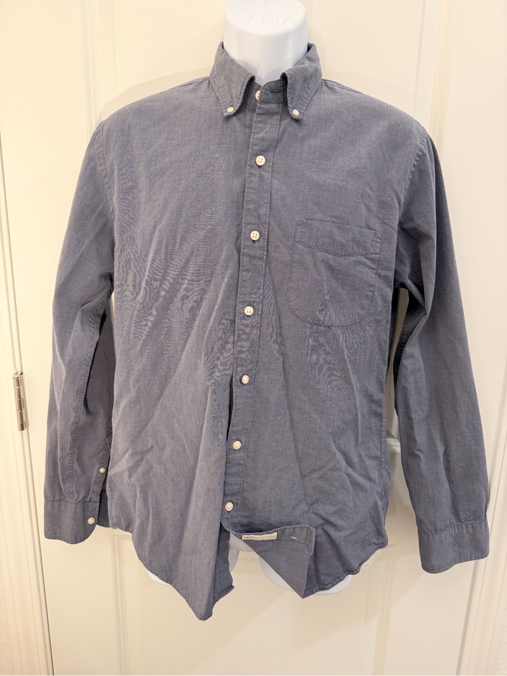 J. Crew Men's Slate Blue Cotton Button-Down Shirt